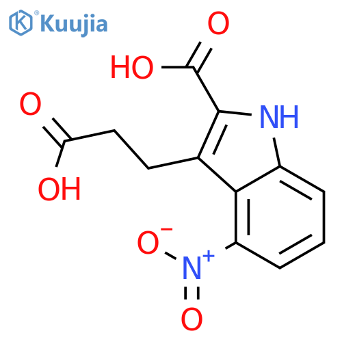 1H-Indole-3-propanoic acid, 2-carboxy-4-nitro- structure