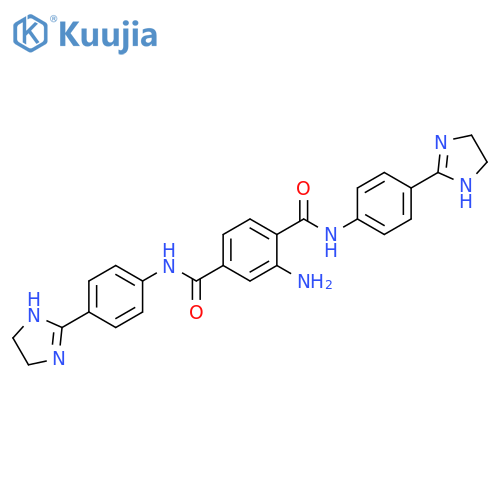 1,4-Benzenedicarboxamide, 2-amino-N1,N4-bis[4-(4,5-dihydro-1H-imidazol-2-yl)phenyl]- structure