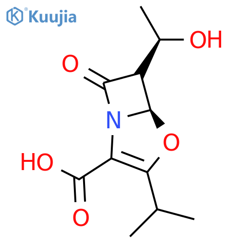 4-Oxa-1-azabicyclo[3.2.0]hept-2-ene-2-carboxylicacid, 6-(1-hydroxyethyl)-3-(1-methylethyl)-7-oxo-, [5R-[5a,6a(R*)]]- (9CI) structure
