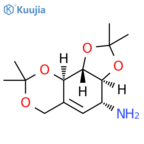 6H-1,3-Dioxolo[4,5-h][1,3]benzodioxin-4-amine, 3a,4,9a,9b-tetrahydro-2,2,8,8-tetramethyl-, (3aS,4R,9aR,9bS)- structure