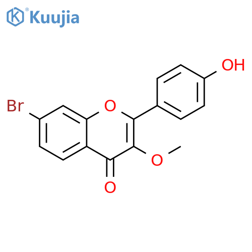 4H-1-Benzopyran-4-one, 7-bromo-2-(4-hydroxyphenyl)-3-methoxy- structure