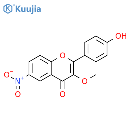 4H-1-Benzopyran-4-one, 2-(4-hydroxyphenyl)-3-methoxy-6-nitro- structure