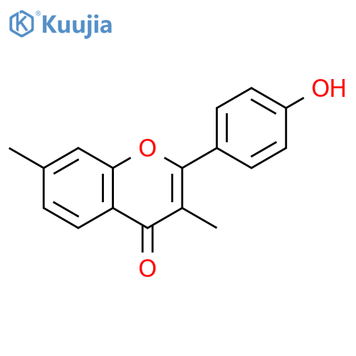 4H-1-Benzopyran-4-one, 2-(4-hydroxyphenyl)-3,7-dimethyl- structure