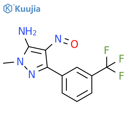 1H-Pyrazol-5-amine, 1-methyl-4-nitroso-3-[3-(trifluoromethyl)phenyl]- structure