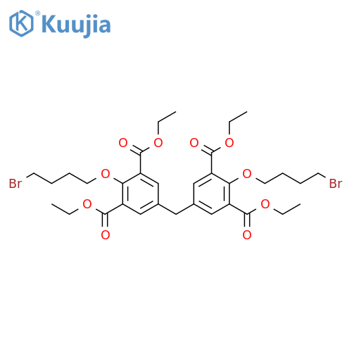 1,3-Benzenedicarboxylic acid, 5,5'-methylenebis[2-(4-bromobutoxy)-, tetraethyl ester (9CI) structure
