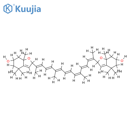 3,3'-dihydroxy-5,5',8,8'-tetrahydro-5,8,5',8'-diepoxy-beta-carotene structure