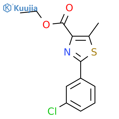 2-(3-Chlorophenyl)-5-methylthiazole-4-carboxylic acid ethyl ester structure