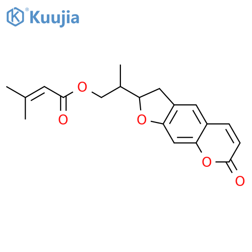 2-(7-oxo-2,3-dihydro-7H-furo[3,2-g]chromen-2-yl)propyl 3-methylbut-2-enoate structure
