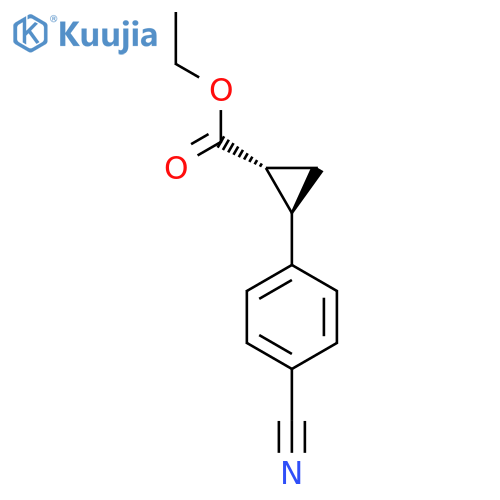 Ethyl trans-2-(4-cyanophenyl)cyclopropanecarboxylate structure