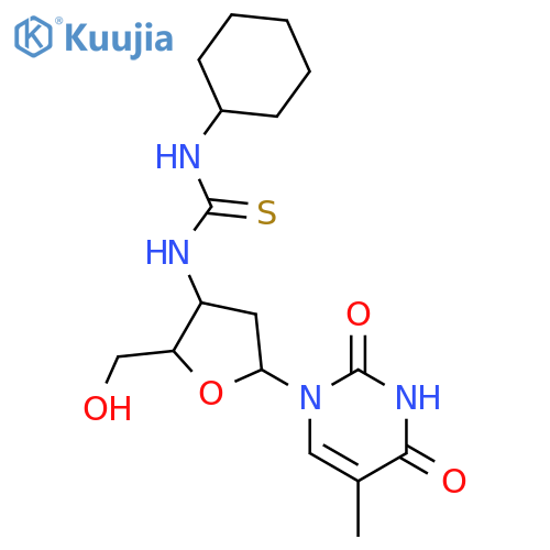 3'-[(cyclohexylcarbamothioyl)amino]-3'-deoxythymidine structure