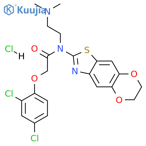 2-(2,4-dichlorophenoxy)-N-[2-(dimethylamino)ethyl]-N-{10,13-dioxa-4-thia-6-azatricyclo[7.4.0.0,]trideca-1(9),2,5,7-tetraen-5-yl}acetamide hydrochloride structure