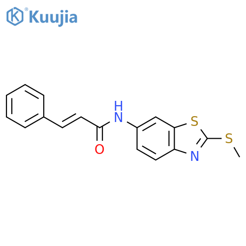(2E)-N-2-(methylsulfanyl)-1,3-benzothiazol-6-yl-3-phenylprop-2-enamide structure