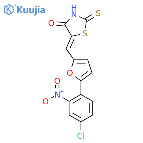 (5Z)-5-[[5-(4-chloro-2-nitrophenyl)furan-2-yl]methylidene]-2-sulfanylidene-1,3-thiazolidin-4-one structure