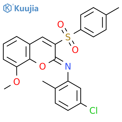 (2Z)-N-(5-chloro-2-methylphenyl)-8-methoxy-3-(4-methylbenzenesulfonyl)-2H-chromen-2-imine structure