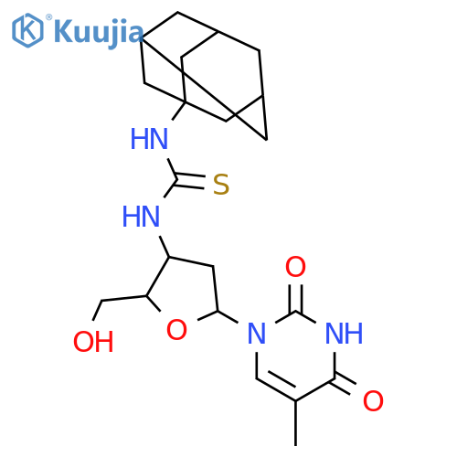 3'-deoxy-3'-[(tricyclo[3.3.1.1~3,7~]dec-1-ylcarbamothioyl)amino]thymidine structure