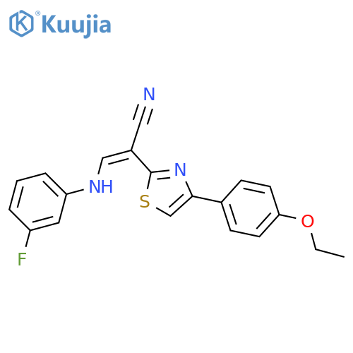 (2Z)-2-4-(4-ethoxyphenyl)-1,3-thiazol-2-yl-3-(3-fluorophenyl)aminoprop-2-enenitrile structure