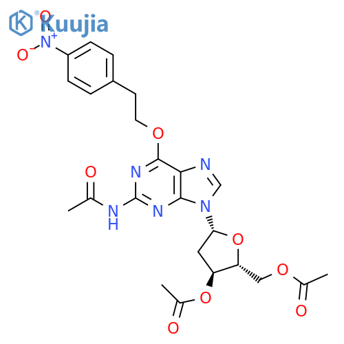 Guanosine, N-acetyl-2'-deoxy-6-O-[2-(4-nitrophenyl)ethyl]-, 3',5'-diacetate (9CI) structure