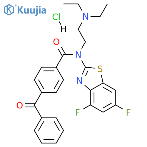 4-benzoyl-N-[2-(diethylamino)ethyl]-N-(4,6-difluoro-1,3-benzothiazol-2-yl)benzamide hydrochloride structure