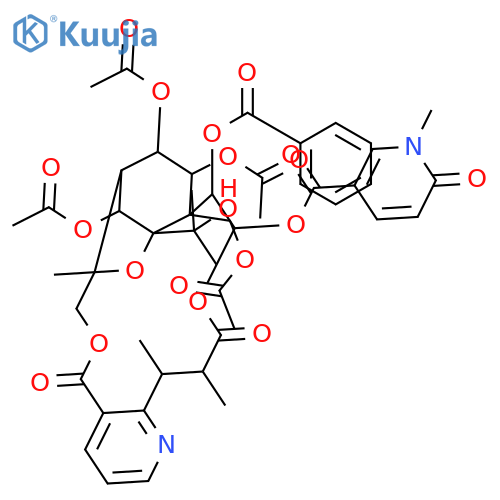 3-Pyridinecarboxylicacid, 1,6-dihydro-1-methyl-6-oxo-,(8R,9R,10R,11S,12S,13R,14R,15S,18S,19S,20S,21S,22R)-10,21,22-tris(acetyloxy)-12-[(acetyloxy)methyl]-13-(benzoyloxy)-5,7,8,9,10,12,13,14,15,17,18,19-dodecahydro-20-hydroxy-8,18,19,20-tetramethyl-5,17-dioxo-8,11-epoxy-9,12-ethano-11,15-methano-11H-[1,8]dioxacycloheptadecino[4,3-b]pyridin-14-ylester (9CI) structure