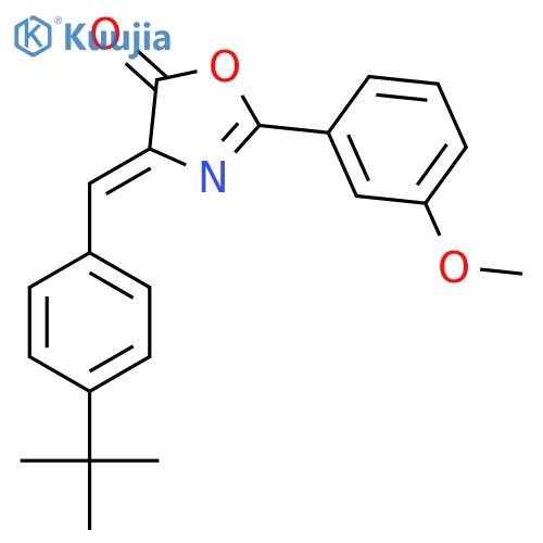 (4Z)-4-(4-tert-butylphenyl)methylidene-2-(3-methoxyphenyl)-4,5-dihydro-1,3-oxazol-5-one structure