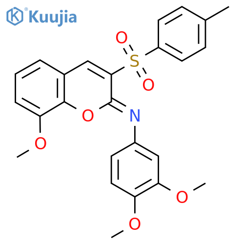 (2Z)-N-(3,4-dimethoxyphenyl)-8-methoxy-3-(4-methylbenzenesulfonyl)-2H-chromen-2-imine structure