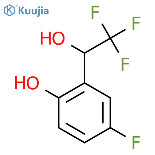 4-fluoro-2-(2,2,2-trifluoro-1-hydroxyethyl)phenol structure