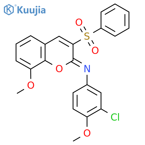 (2Z)-3-(benzenesulfonyl)-N-(3-chloro-4-methoxyphenyl)-8-methoxy-2H-chromen-2-imine structure