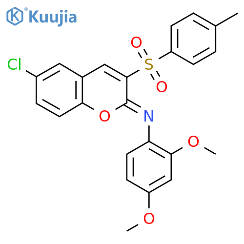 (2Z)-6-chloro-N-(2,4-dimethoxyphenyl)-3-(4-methylbenzenesulfonyl)-2H-chromen-2-imine structure