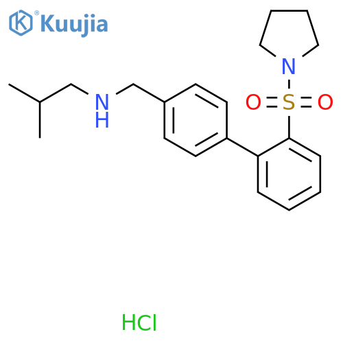 (1,1'-Biphenyl)-4-methanamine, N-(2-methylpropyl)-2'-(1-pyrrolidinylsulfonyl)-, hydrochloride (1:1) structure