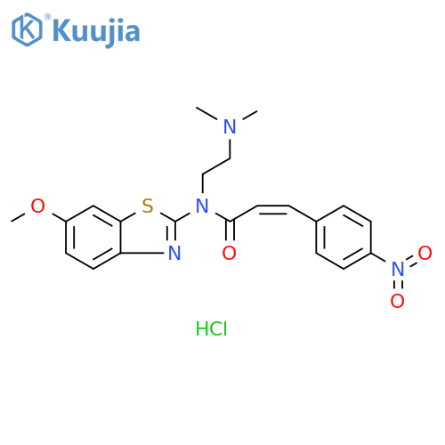(2Z)-N-[2-(dimethylamino)ethyl]-N-(6-methoxy-1,3-benzothiazol-2-yl)-3-(4-nitrophenyl)prop-2-enamide hydrochloride structure