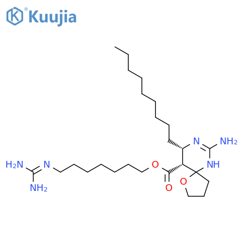1-Oxa-6,8-diazaspiro[4.5]dec-6-ene-10-carboxylicacid, 7-amino-9-nonyl-, 7-[(aminoiminomethyl)amino]heptyl ester,(5R,9R,10S)-rel-(+)- (9CI) structure