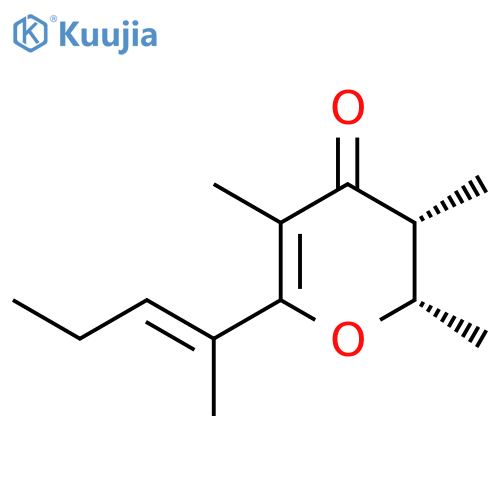 4H-Pyran-4-one, 2,3-dihydro-2,3,5-trimethyl-6-[(1E)-1-methyl-1-buten-1-yl]-, (2S,3R)- structure