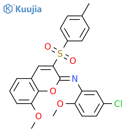 (2Z)-N-(5-chloro-2-methoxyphenyl)-8-methoxy-3-(4-methylbenzenesulfonyl)-2H-chromen-2-imine structure