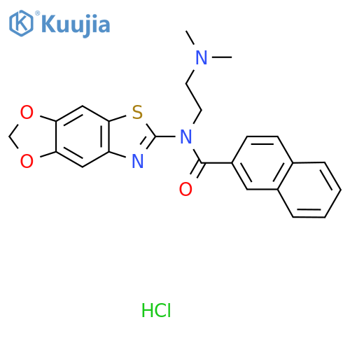 N-[2-(dimethylamino)ethyl]-N-{4,6-dioxa-10-thia-12-azatricyclo[7.3.0.0,]dodeca-1,3(7),8,11-tetraen-11-yl}naphthalene-2-carboxamide hydrochloride structure