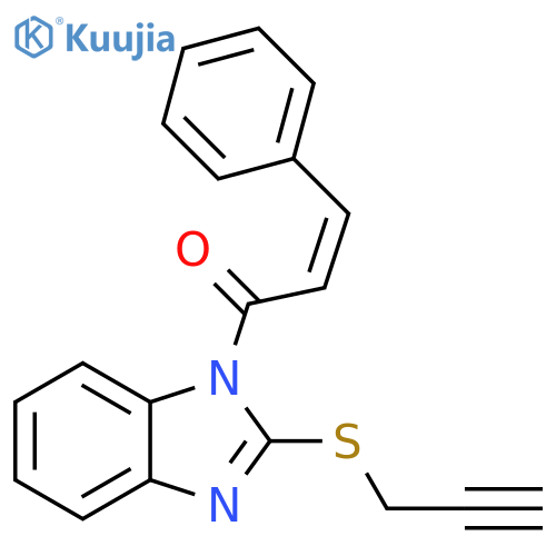 (2Z)-3-phenyl-1-2-(prop-2-yn-1-ylsulfanyl)-1H-1,3-benzodiazol-1-ylprop-2-en-1-one structure