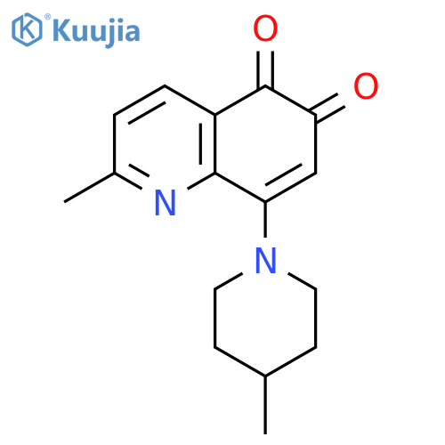 5,6-Quinolinedione, 2-methyl-8-(4-methyl-1-piperidinyl)- structure
