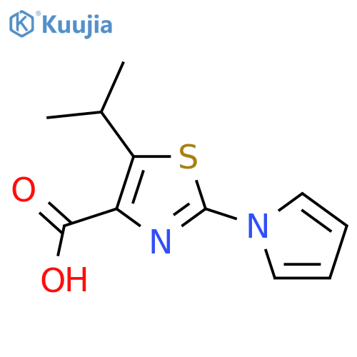 5-Isopropyl-2-(1H-pyrrol-1-yl)-1,3-thiazole-4-carboxylic acid structure