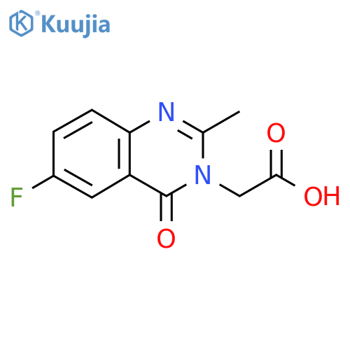 2-(6-fluoro-2-methyl-4-oxo-3,4-dihydroquinazolin-3-yl)acetic acid structure