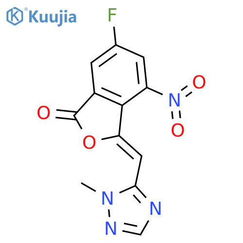 (Z)-6-Fluoro-3-((1-methyl-1H-1,2,4-triazol-5-yl)methylene)-4-nitroisobenzofuran-1(3H)-one structure