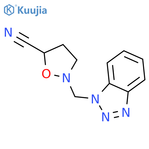 5-Isoxazolidinecarbonitrile, 2-(1H-benzotriazol-1-ylmethyl)- structure