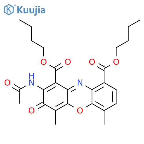 Dibutyl 2-acetamido-4,6-dimethyl-3-oxophenoxazine-1,9-dicarboxylate structure