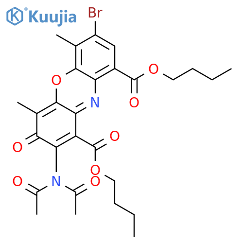 Dibutyl 7-bromo-2-(diacetylamino)-4,6-dimethyl-3-oxophenoxazine-1,9-dicarboxylate structure