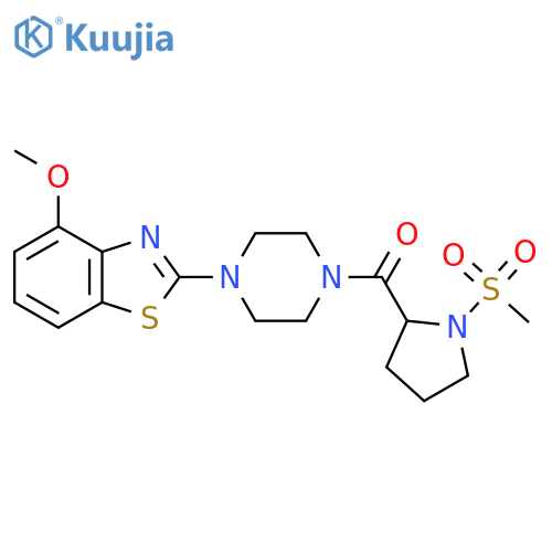 2-4-(1-methanesulfonylpyrrolidine-2-carbonyl)piperazin-1-yl-4-methoxy-1,3-benzothiazole structure
