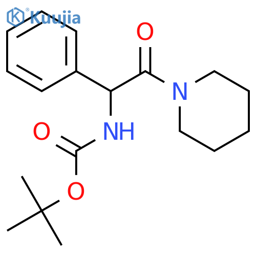 Carbamic acid, N-[2-oxo-1-phenyl-2-(1-piperidinyl)ethyl]-, 1,1-dimethylethyl ester structure