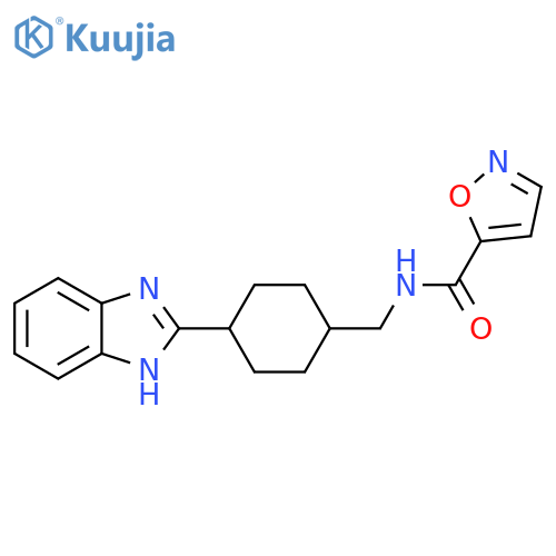 N-{4-(1H-1,3-benzodiazol-2-yl)cyclohexylmethyl}-1,2-oxazole-5-carboxamide structure