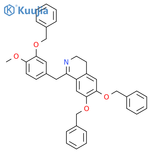 1-[(4-methoxy-3-phenylmethoxyphenyl)methyl]-6,7-bis(phenylmethoxy)-3,4-dihydroisoquinoline;hydrochloride structure
