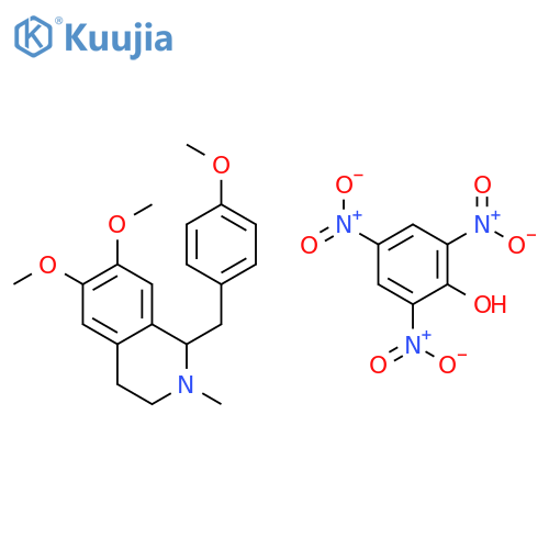 Isoquinoline,1,2,3,4-tetrahydro-6,7-dimethoxy-1-[(4-methoxyphenyl)methyl]-2-methyl-, compd. with 2,4,6-trinitrophenol (1:1) structure