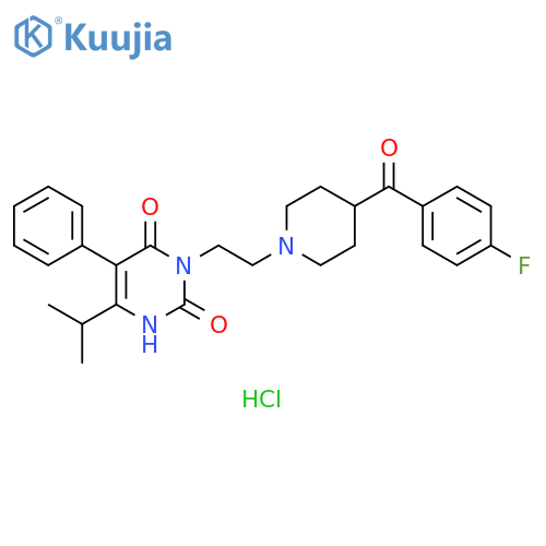 2,4(1H,3H)-Pyrimidinedione,3-[2-[4-(4-fluorobenzoyl)-1-piperidinyl]ethyl]-6-(1-methylethyl)-5-phenyl-,monohydrochloride structure