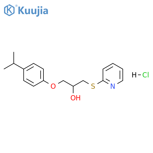 1-[4-(propan-2-yl)phenoxy]-3-(pyridin-2-ylsulfanyl)propan-2-ol hydrochloride structure