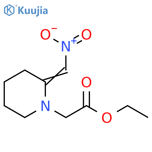1-Piperidineacetic acid, 2-(nitromethylene)-, ethyl ester structure